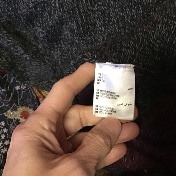 Karen Scott charcoal n red oversized cardigan - Picture 4 of 12